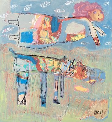 Woman Flying Over Cat