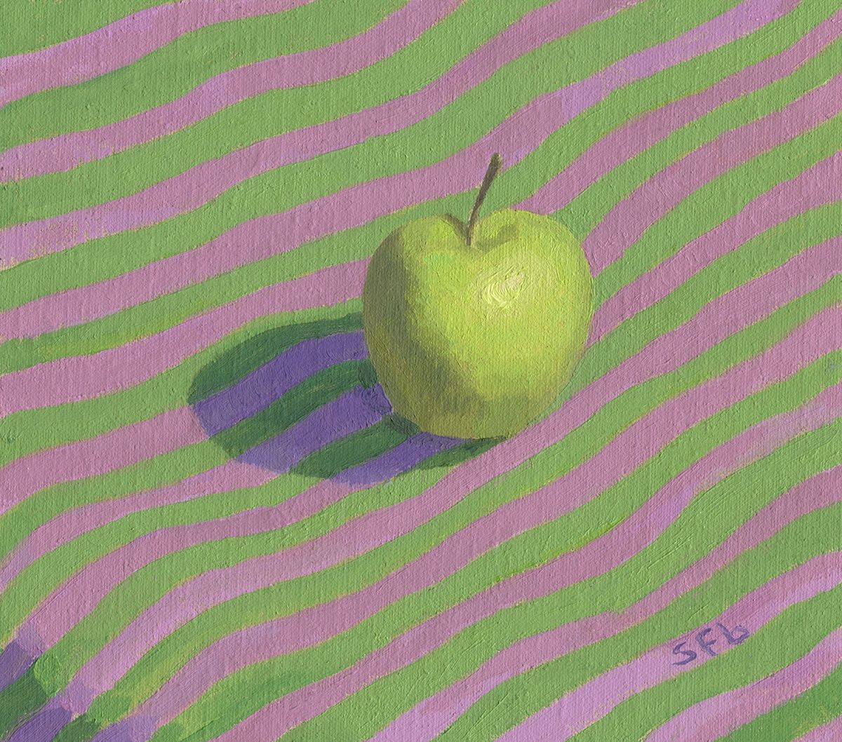 Green Apple with Stripes