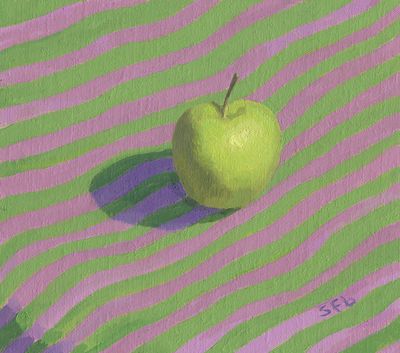 Green Apple with Stripes