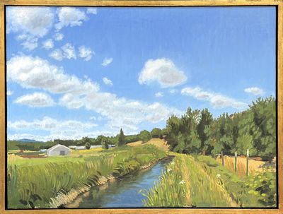 Ditch Trail with Cumulus Clouds