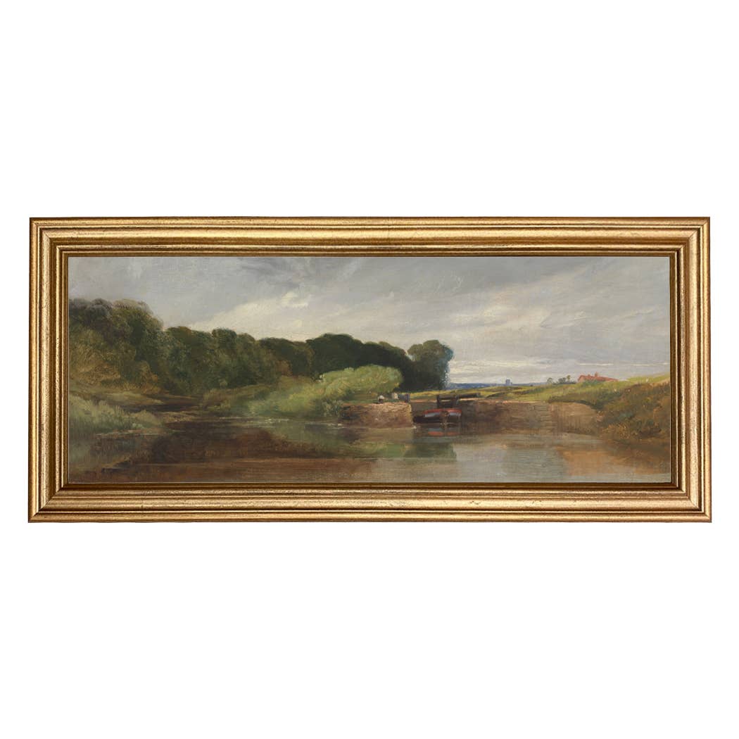 By the Water English Landscape Painting Print on Canvas