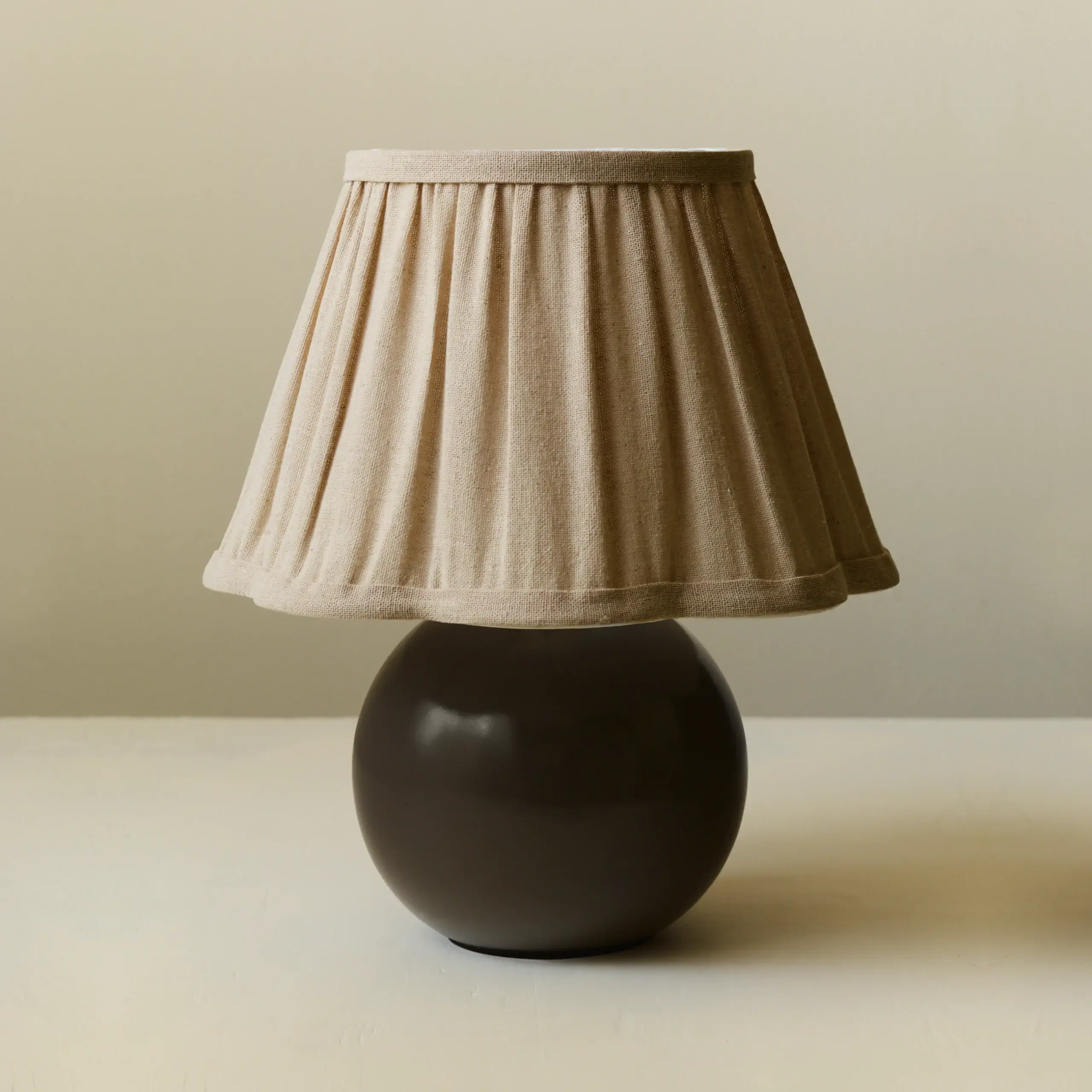 Cordane Pleated Linen Olive Table Lamp