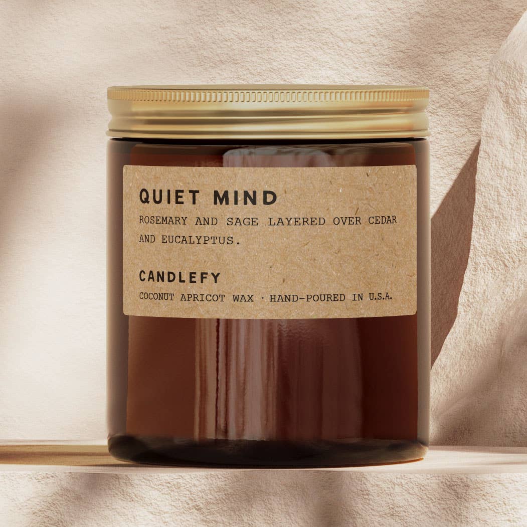 Quiet Mind · Rosemary & Sage Spa Candle · Amber Jar 8oz