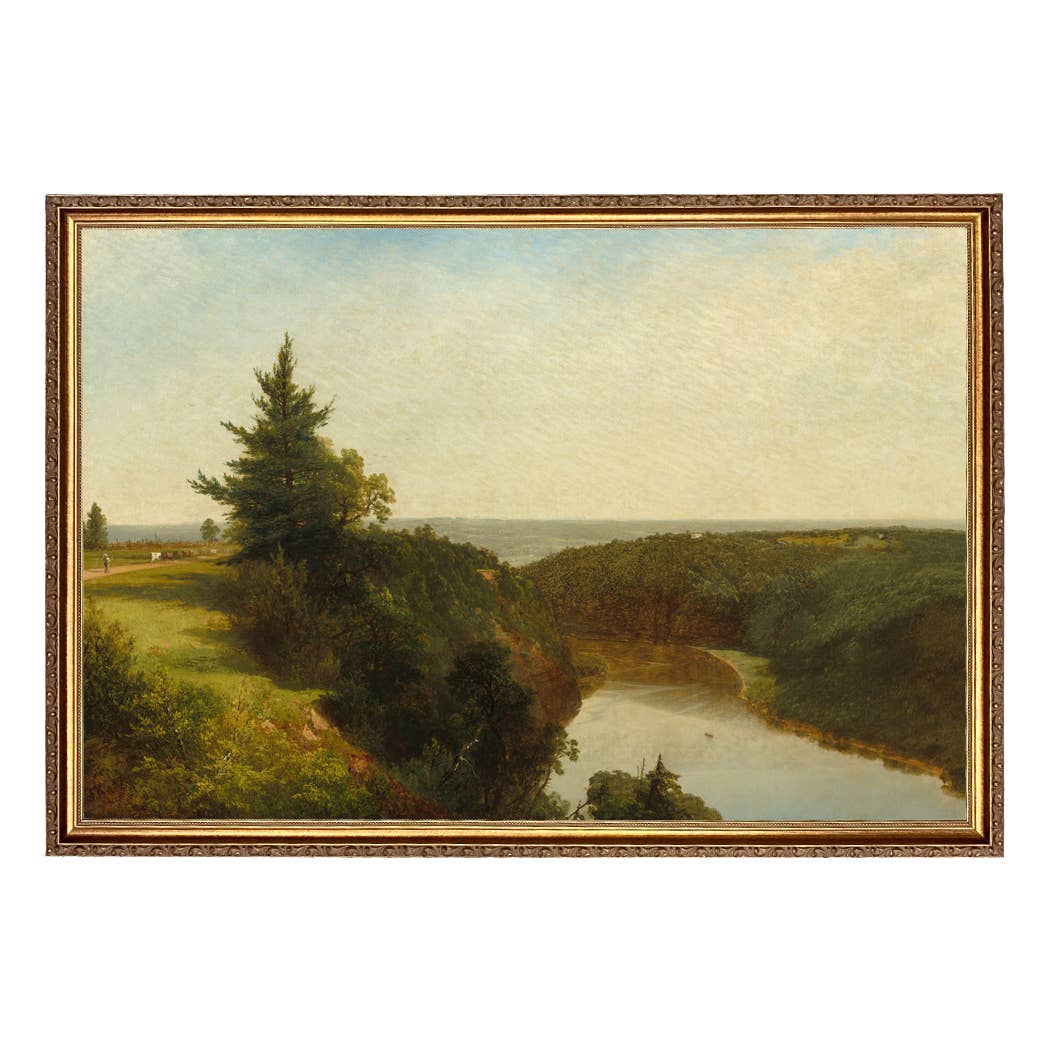 River View Scenic by John Kensett Painting Print on Canvas