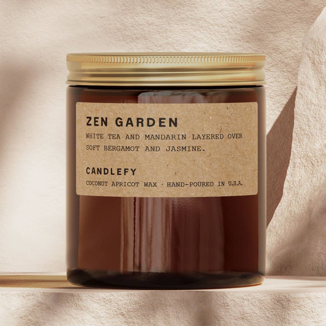 Zen Garden · White Tea & Mandarin Spa Candle · Amber 8oz
