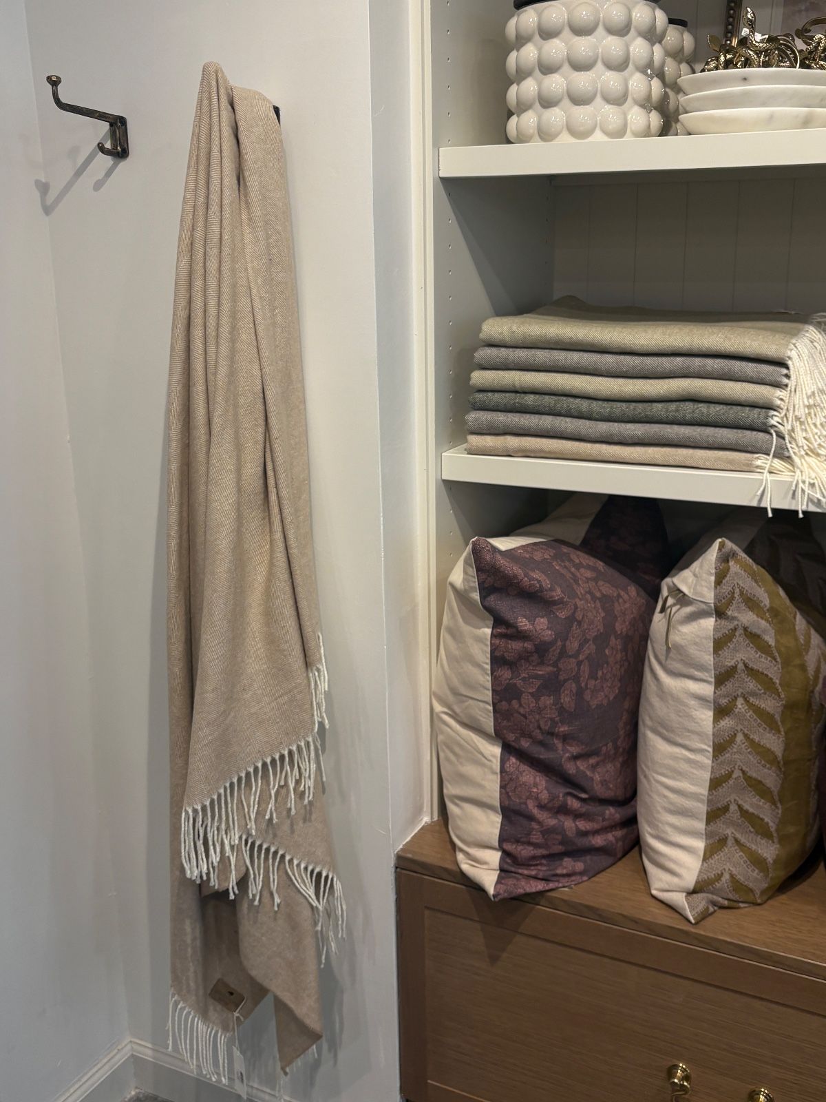 Mink Italian Herringbone Throw