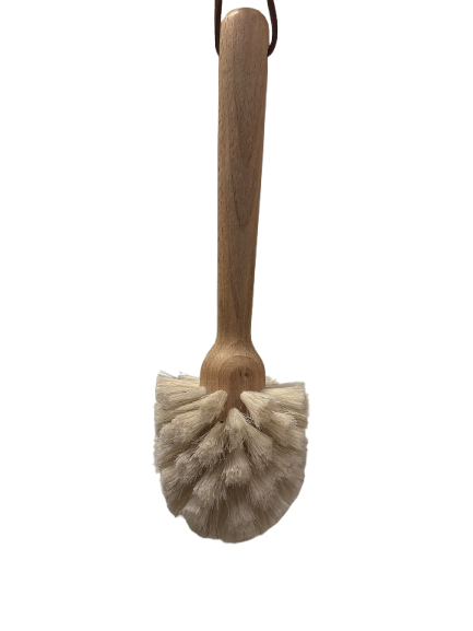 Beech Wood Dish Brush with Leather Strap