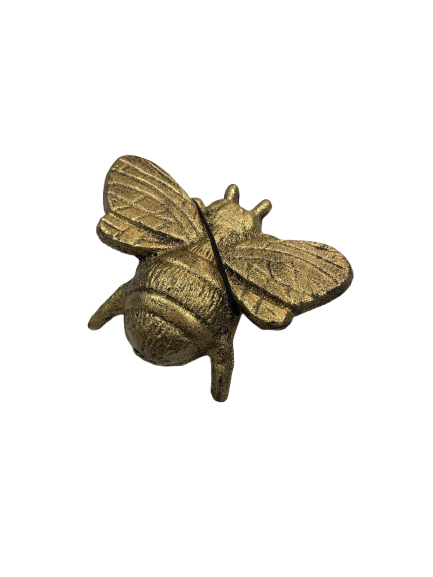 Cast Iron Bee Bottle Opener, Distressed Gold Finish