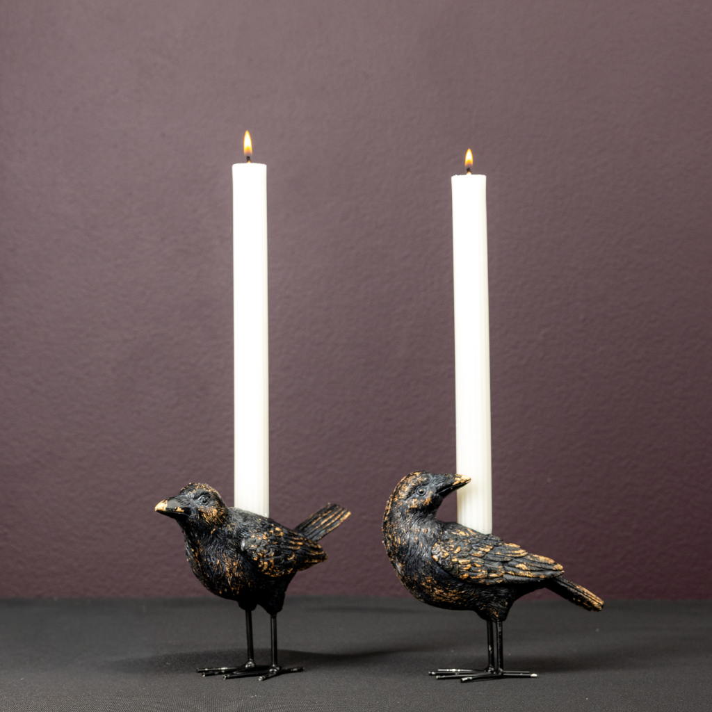 Crow Taper Candle Holder (Set/2)