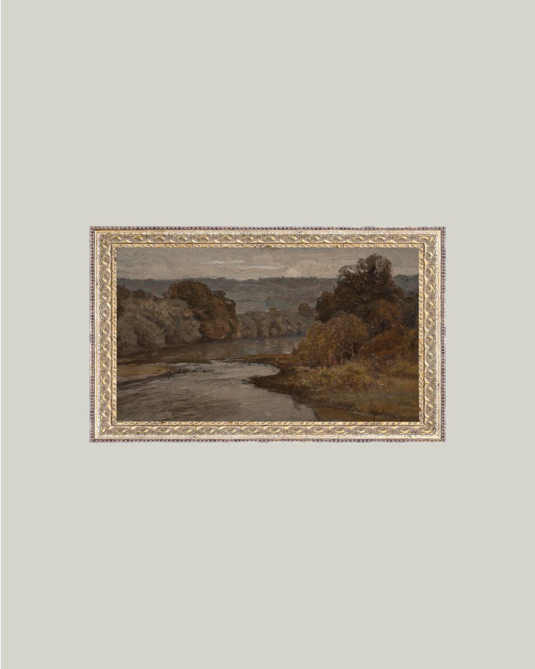 Petal Lane Home - Autumn River Framed Antique Art