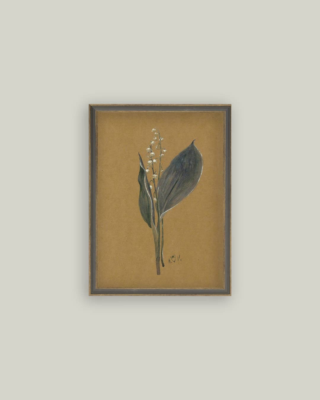 Petal Lane Home - Lily On Brown Framed Antique Art
