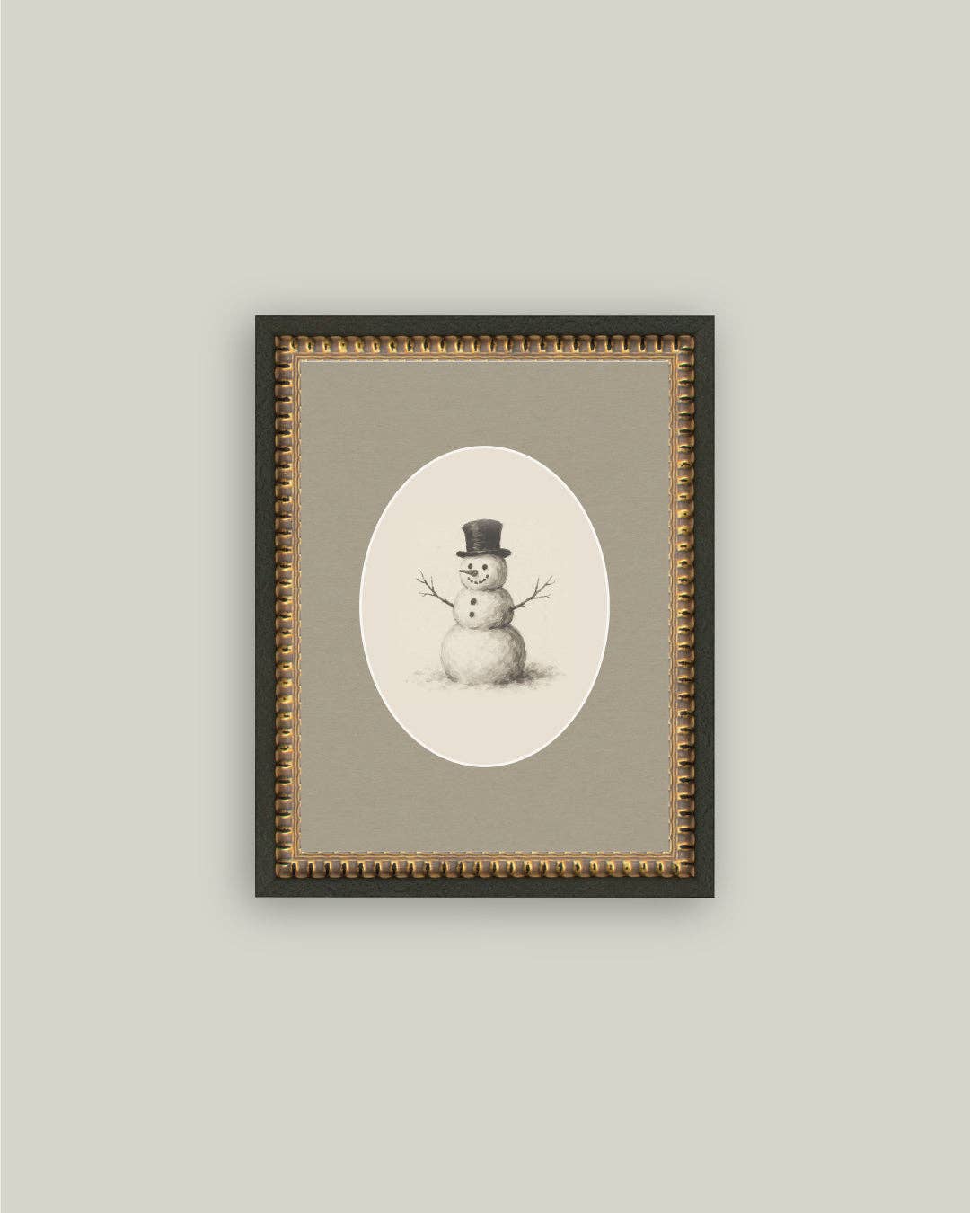 Petal Lane Home - Oval Snowman Framed Antique Art