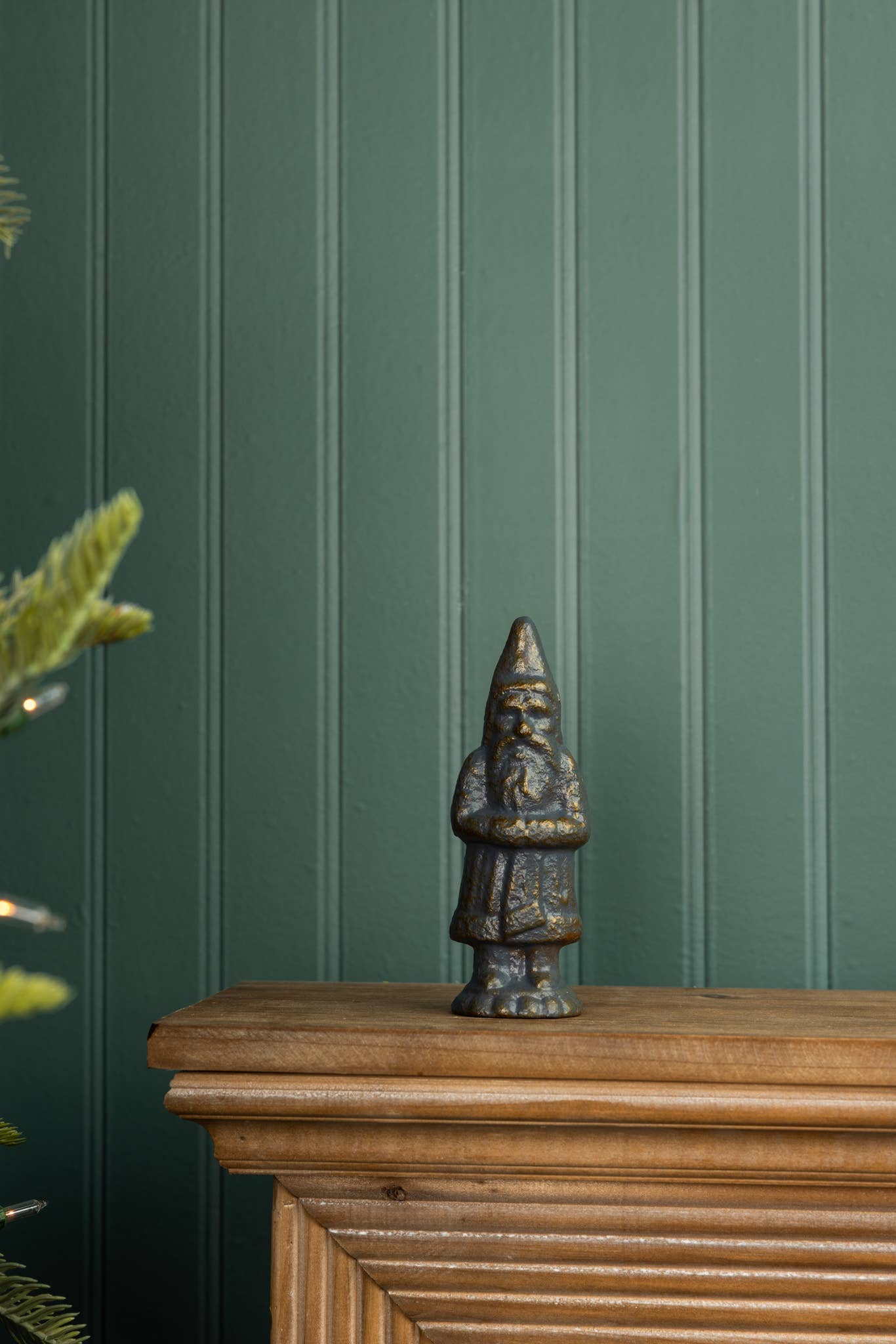 Santa Figurine, Pewter Finish Vintage