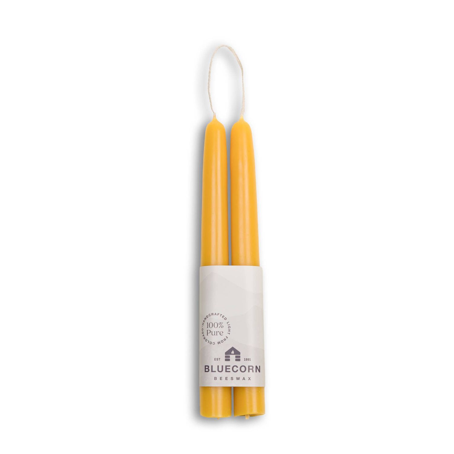 Beeswax Taper Candles – Dripless &amp; Handmade in USA, Color: Raw, Size: 8"