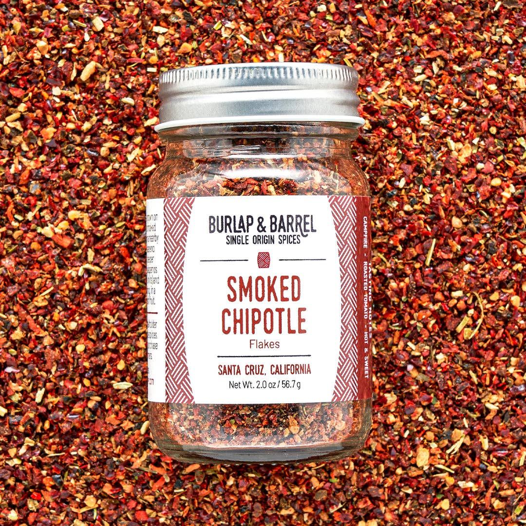 Smoked Chipotle Chili Flakes - Single Origin Spice, Size: 2.0 oz glass jar