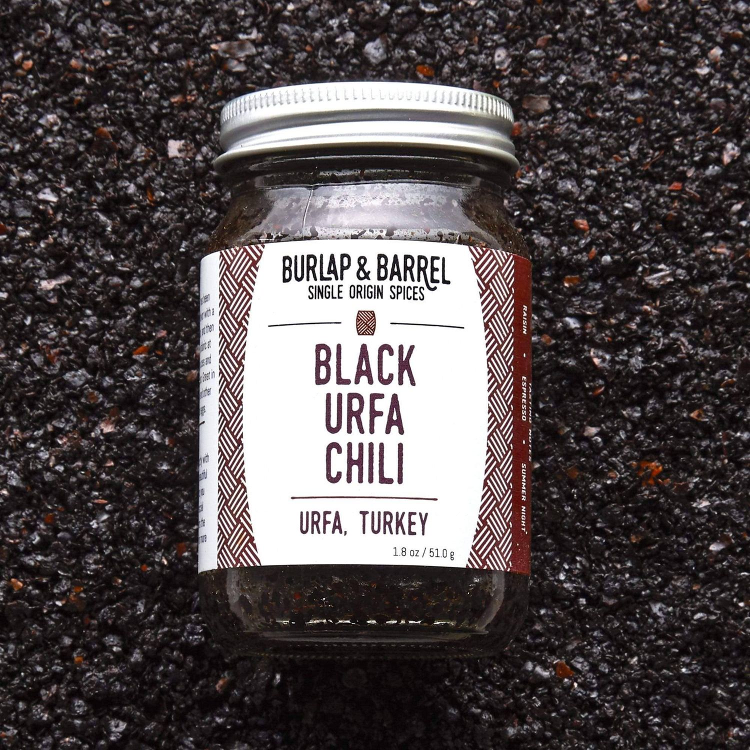 Black Urfa Chili (Urfa biber) - Single Origin Spice(1), Size: 1.8 oz glass jar
