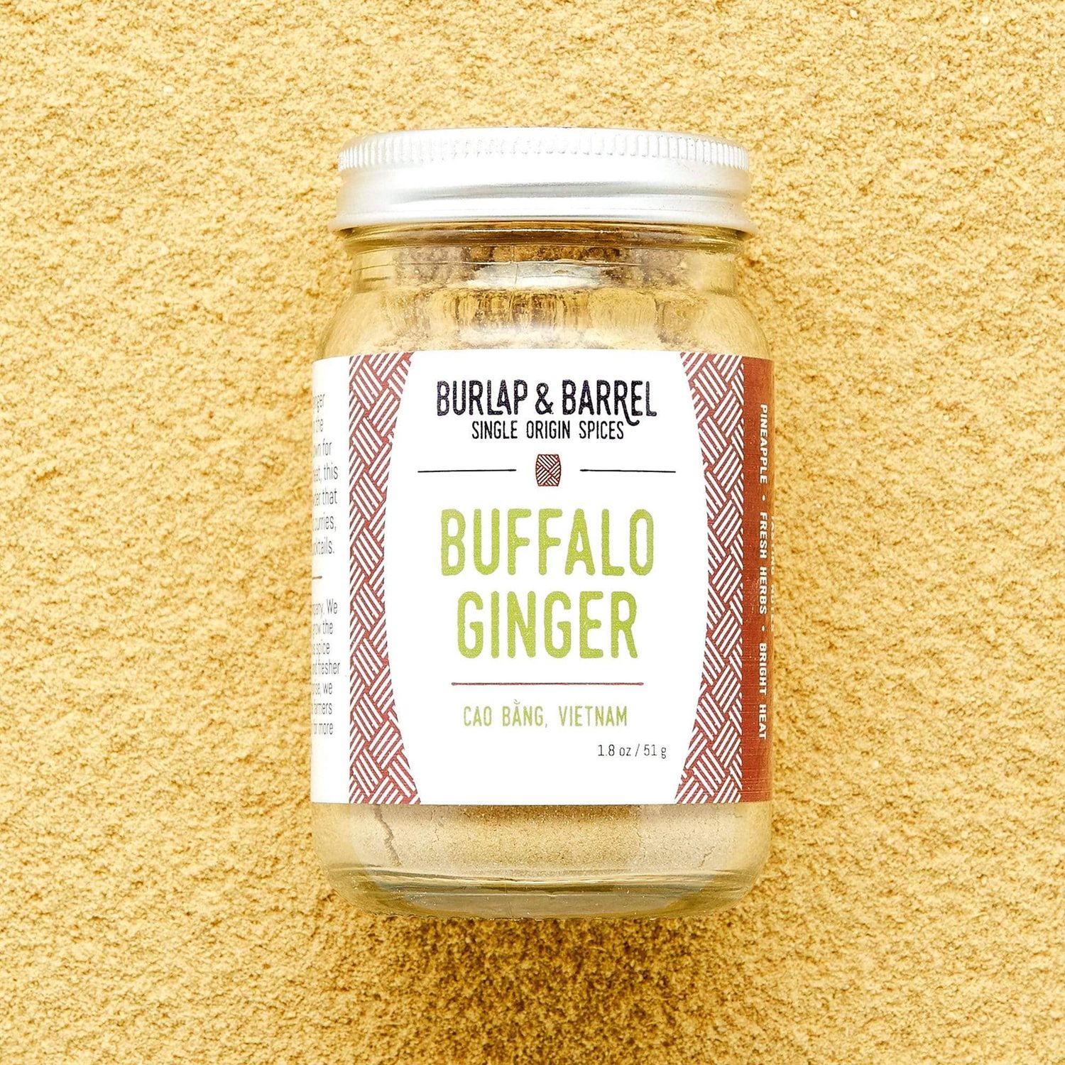 Buffalo Ginger - Single Origin Spice &amp; Seasoning, Size: 1.8 oz glass jar