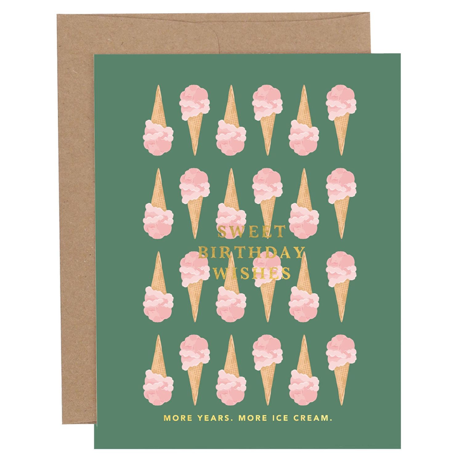 Sweet Birthday Wishes Ice Cream Greeting Card