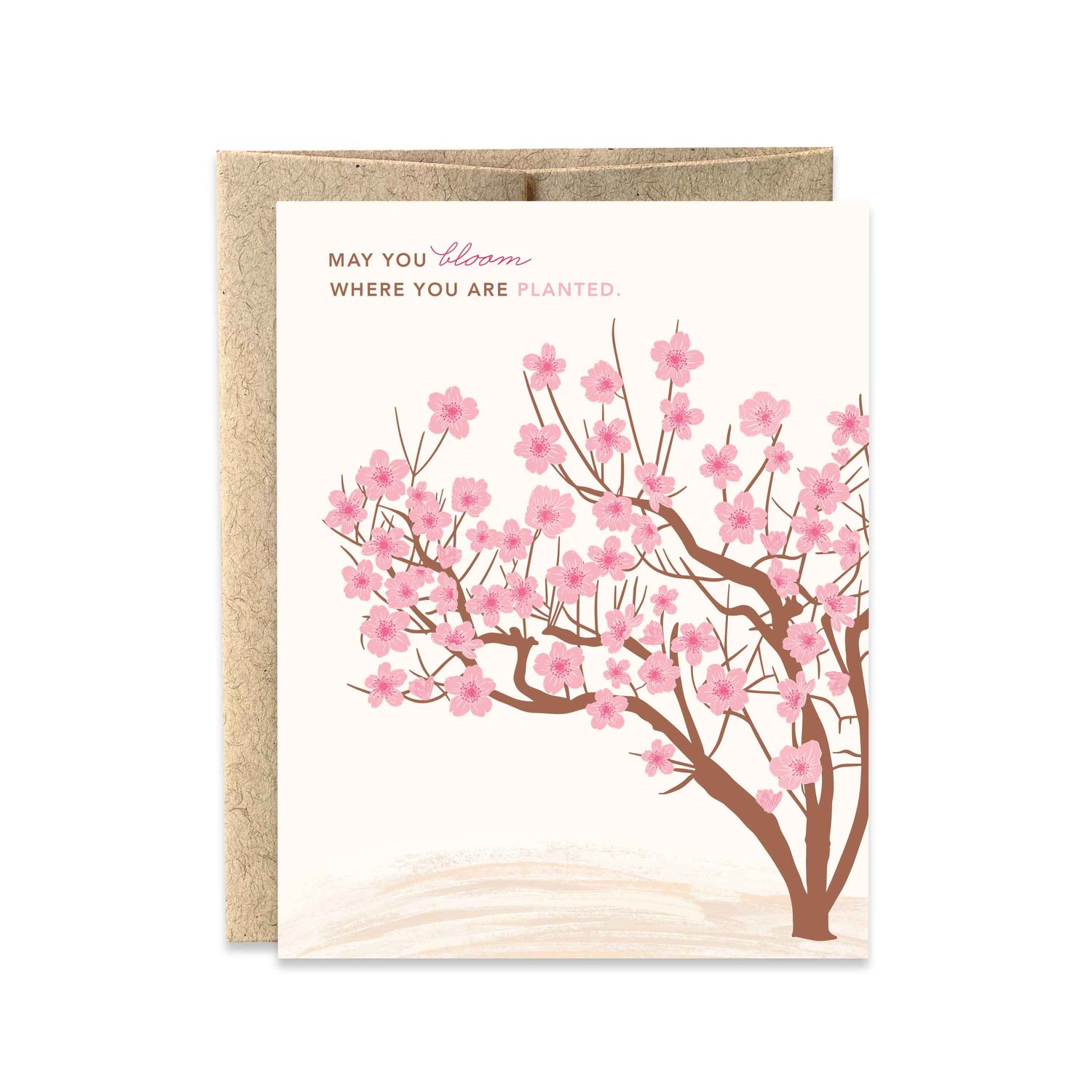 Bloom Where you are Planted Peach Tree Greeting Card(1)