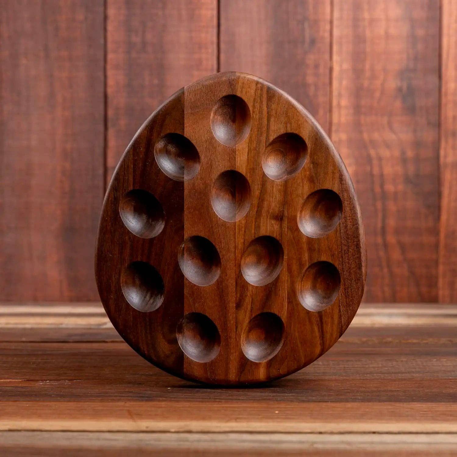 Walnut Deviled Egg Tray | 12 egg