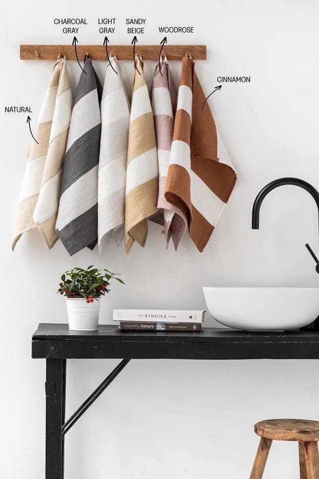 Striped Linen Tea Towel