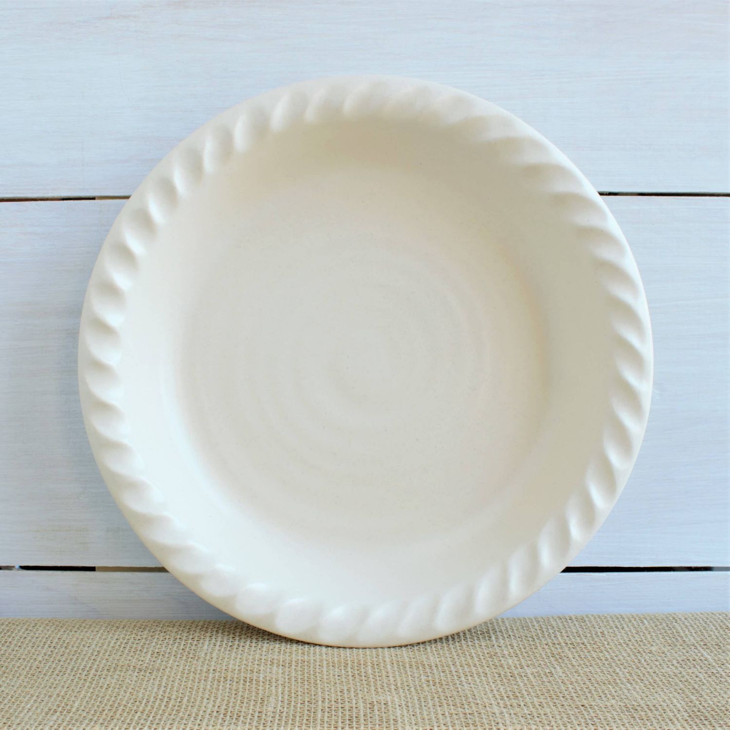 Ridges Pie Plate - Drift White