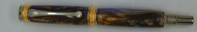 Majestic Jr Fountain Pen - Purple and Gold resin