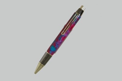 Webb Cosmic pink and blue - gun metal  -Click Pen
