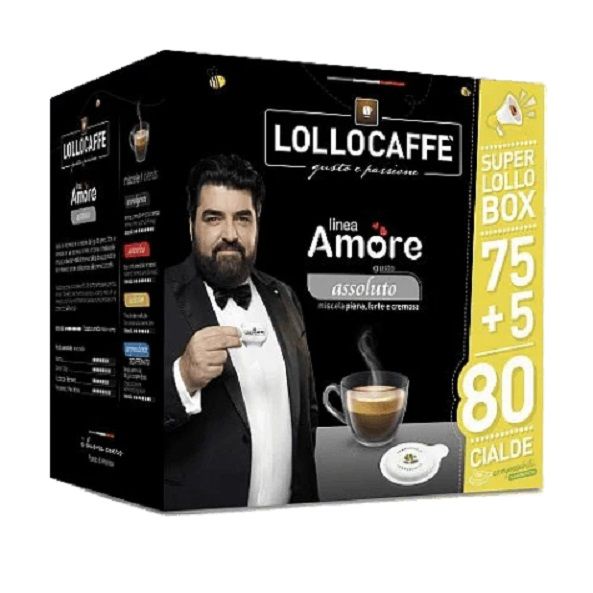 LOLLO AMORE 80 Assoluto Super Box 75+5 FREE ESE Pods