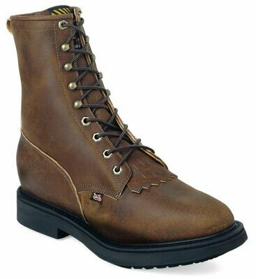 Justin Men's Work Conductor 8" Brown Lace Up ST