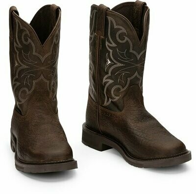 Justin Men's Stampede Waterproof Western Steel Toe Justin Men's Stampede Waterproof Western Steel Toe