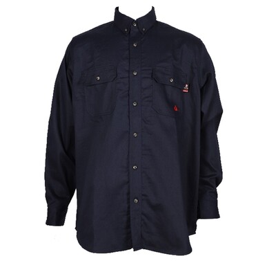 Forge FR Navy Button Long Sleeve Shirt