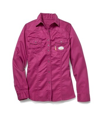Rasco FR Ladies Work Shirt with Buttons - Plum