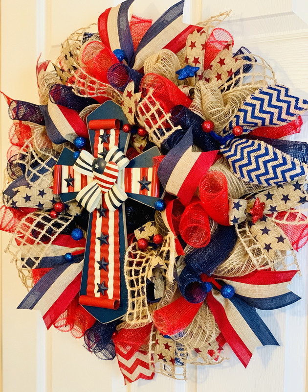 Patriotic Cross Wreath