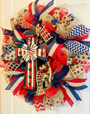 Patriotic Cross Wreath
