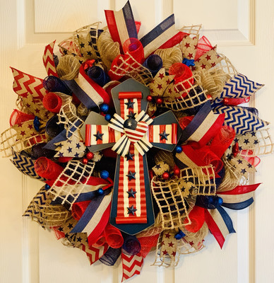 Patriotic Cross Wreath