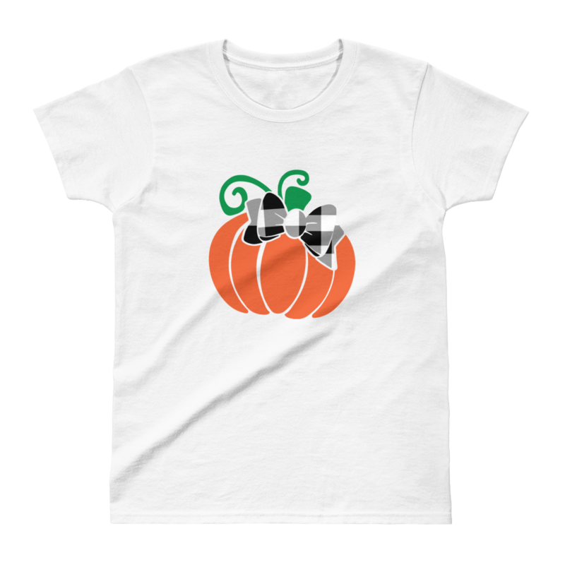 Pumpkin Plaid Bow T-shirt