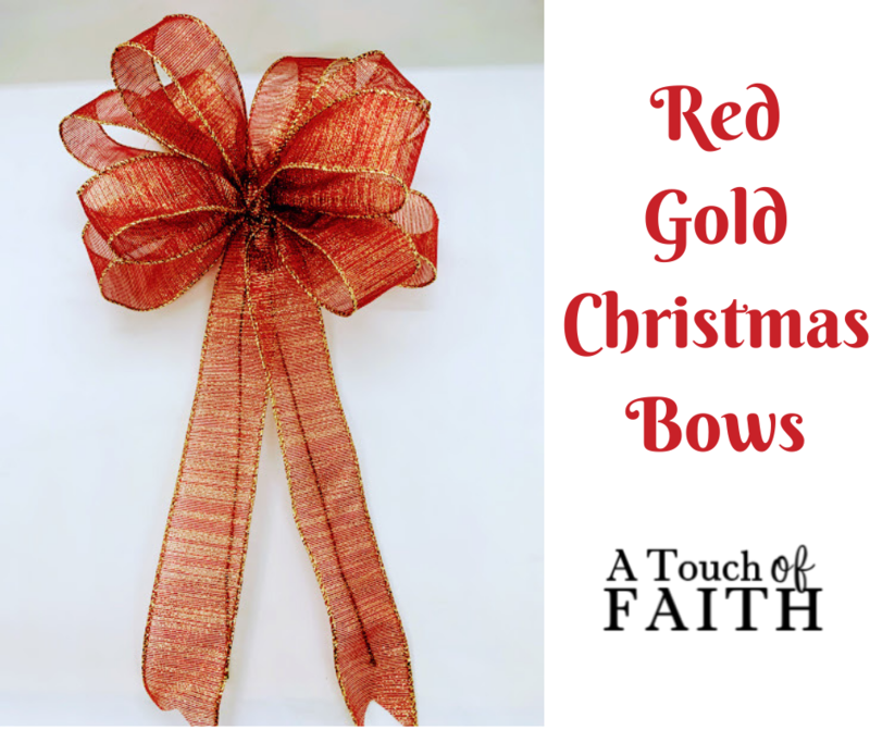 Red Gold Wreath Bow