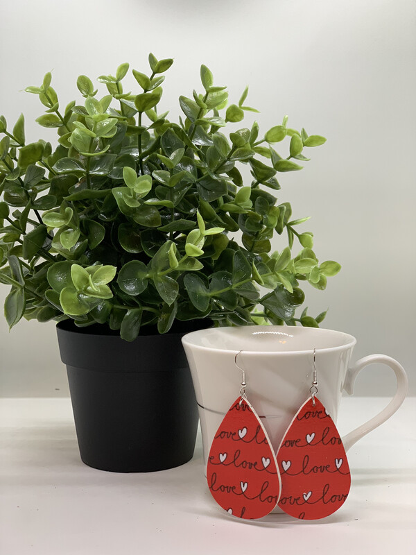 Valentine’s Day Leather Hearts Earrings