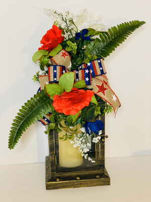 Patriotic Lantern Swag Floral Arrangement