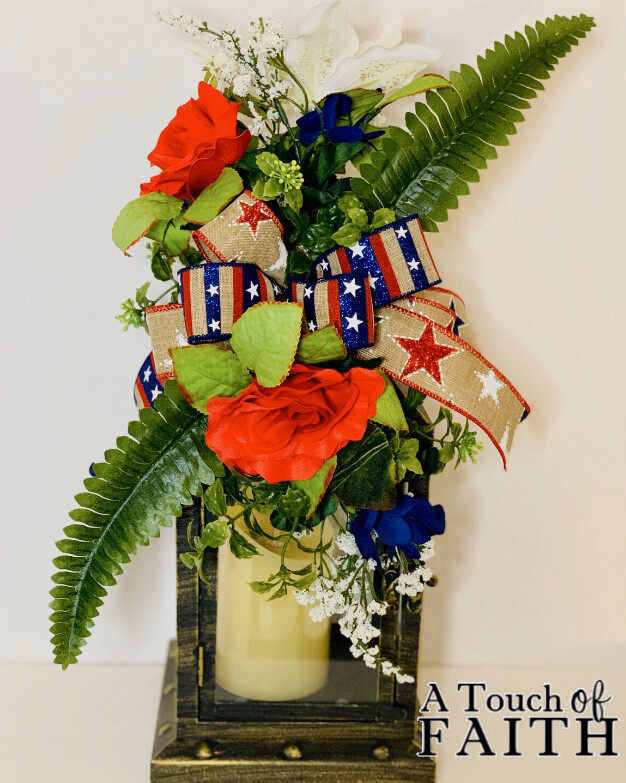 Patriotic Lantern Swag Floral Arrangement