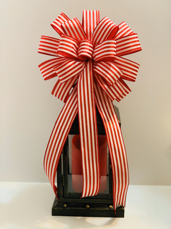 Red White Candy Christmas Bow