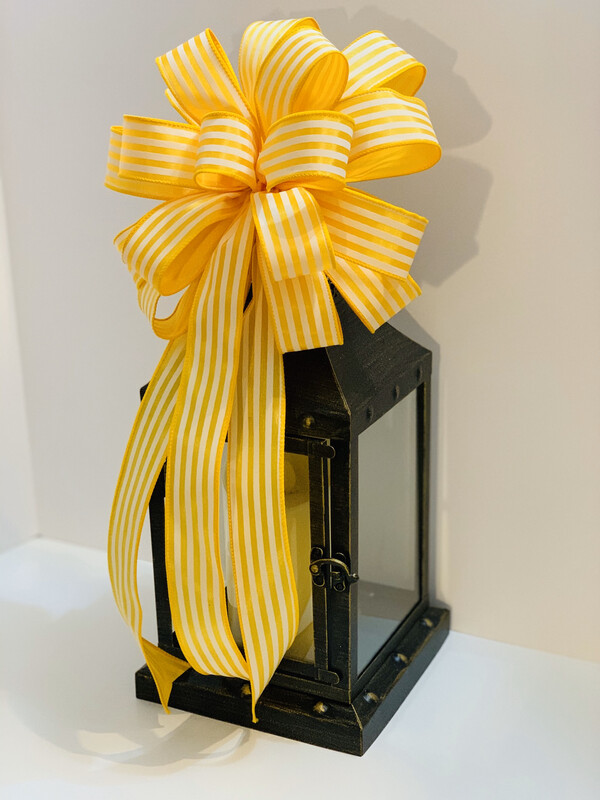 Sunflower Yellow White Bow