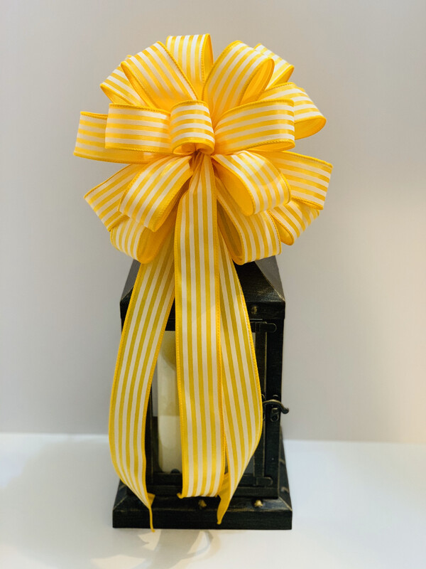 Sunflower Yellow White Bow