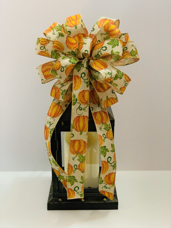 Glitter Pumpkin Bow Large