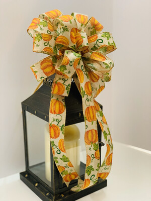 Glitter Pumpkin Bow Large