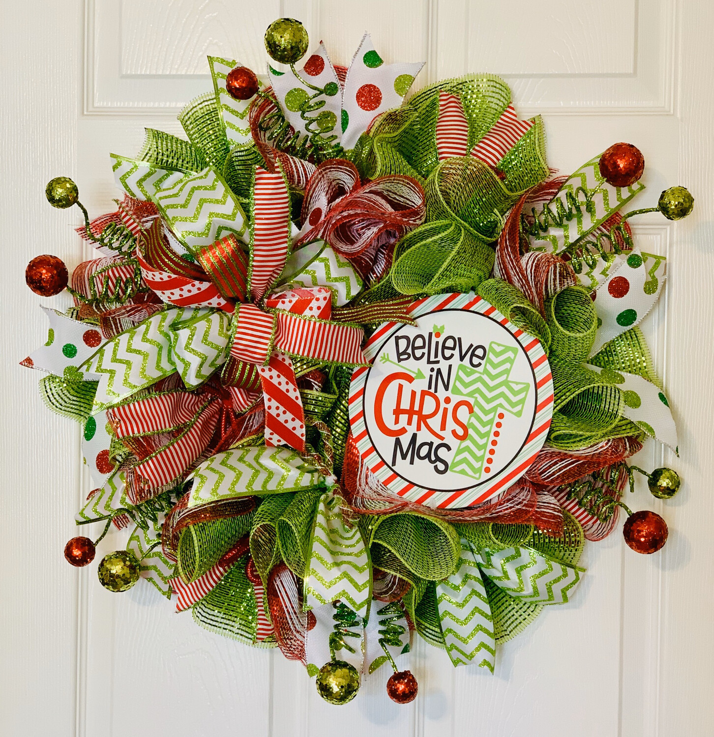 Believe in Christmas Wreath Made on Facebook Live, A Touch of Faith