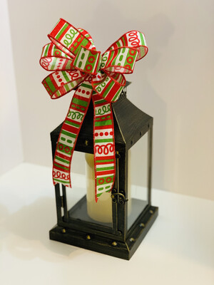 Red and Lime Green Christmas Bow