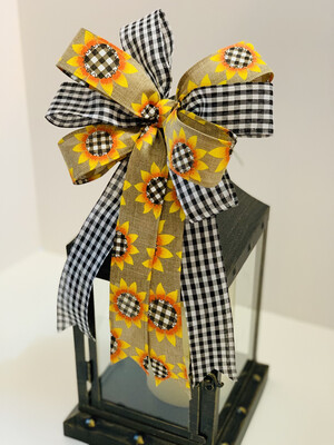 Sunflower Buffalo Plaid Gingham Check Bow
