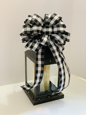 Black &amp; White Buffalo Plaid Bow